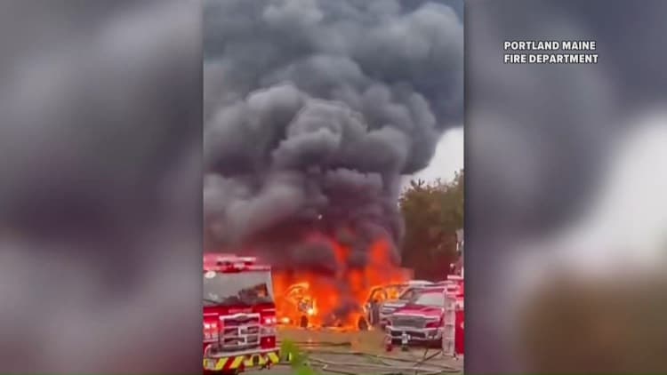 Multiple rental vehicles catch fire in Portland Jetport parking lot
