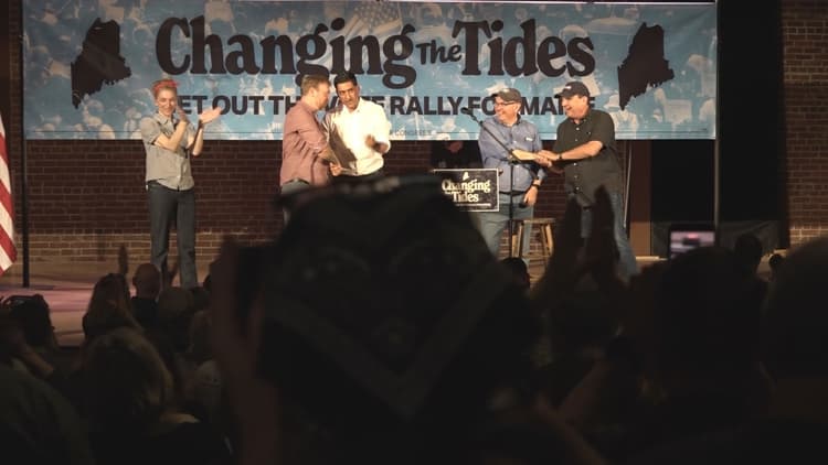 Graham Platner, Troy Jackson, and Matt Dunlap rally in Bar Harbor ahead of June 9 primary