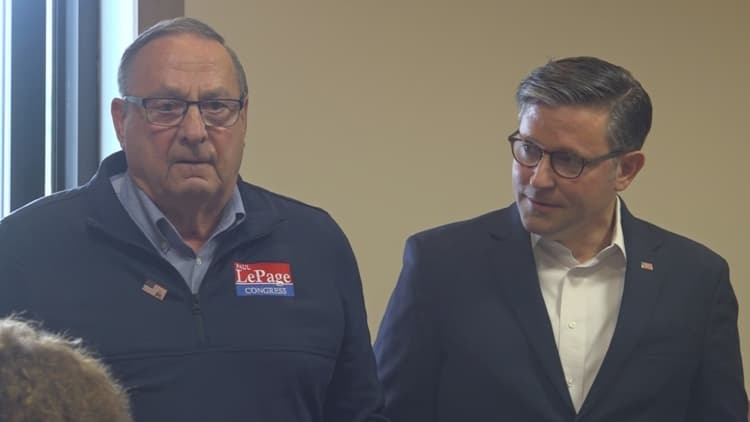 House Speaker Mike Johnson returns to Maine for campaign event with Paul LePage