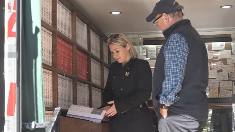 'Us survivors are not backing down': Epstein survivor calls for transparency as traveling exhibit stops in Maine