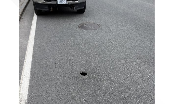 Sinkhole closes portion of lane on High Street in Ellsworth