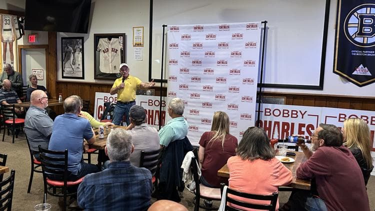 Less taxes, spending, and costs: The Bobby Charles campaign visits Winslow, drawing applause and support