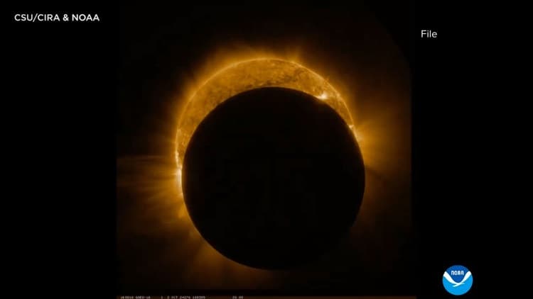 Watch: Partial solar eclipse visible across Maine